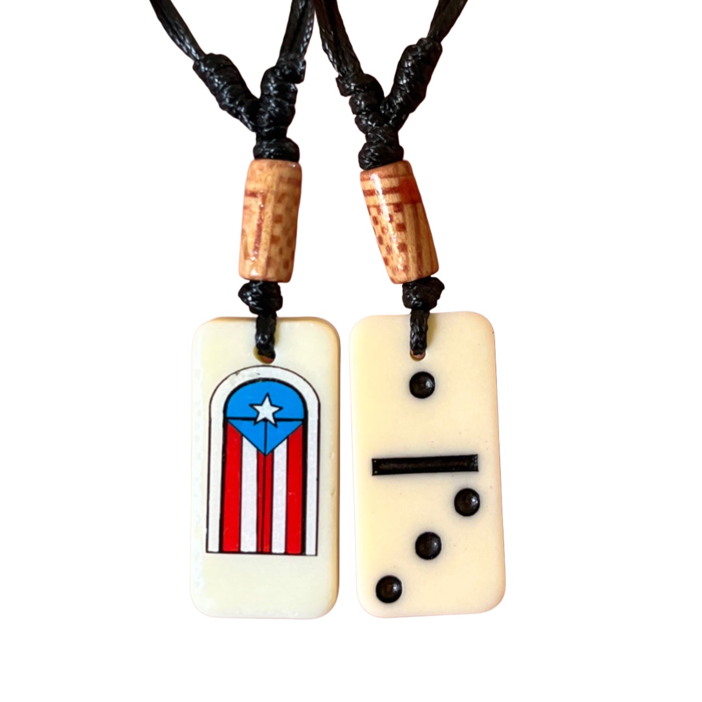 Adjustable Domino Necklace – Puerto Rico Flag Edition