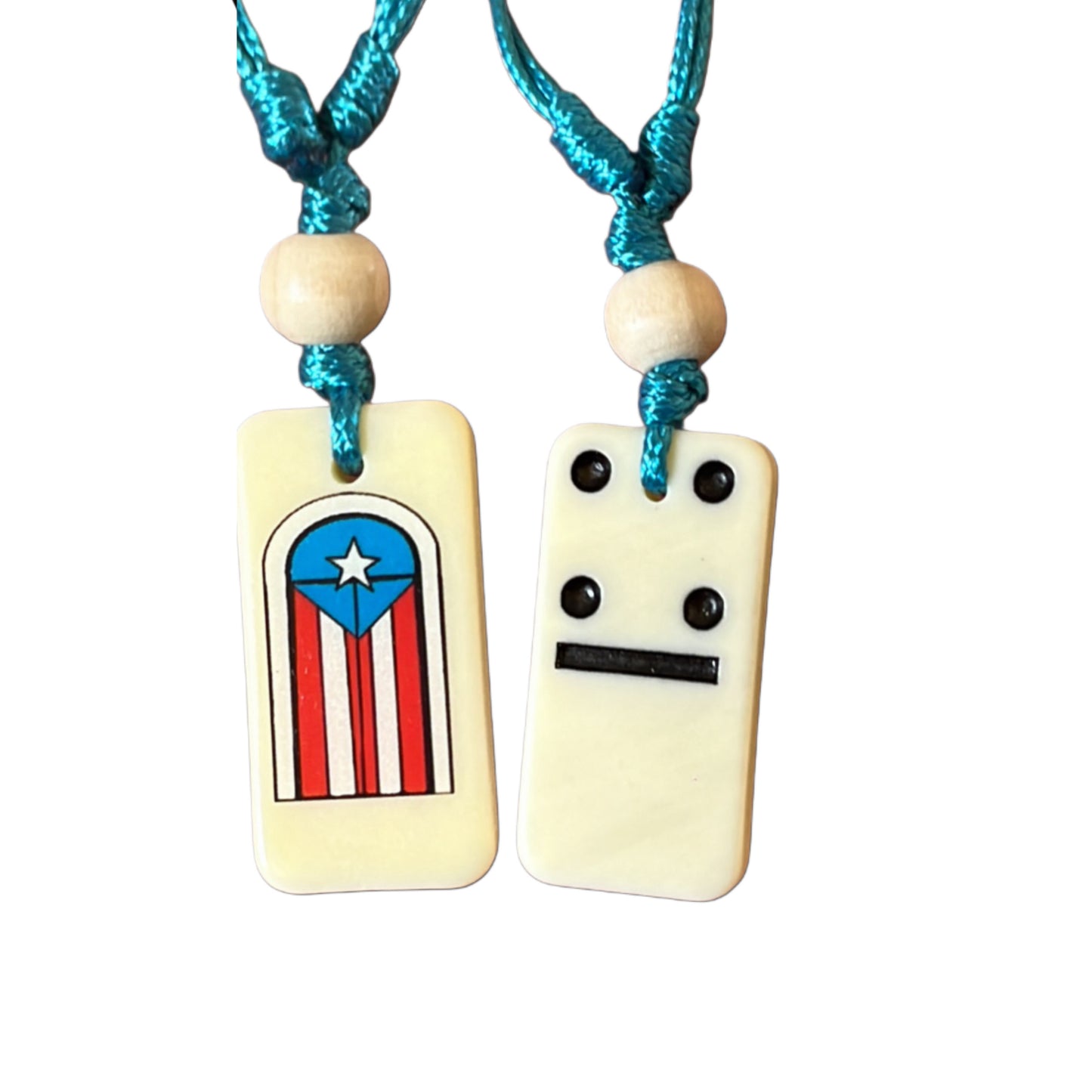 Adjustable Domino Necklace – Puerto Rico Flag Edition