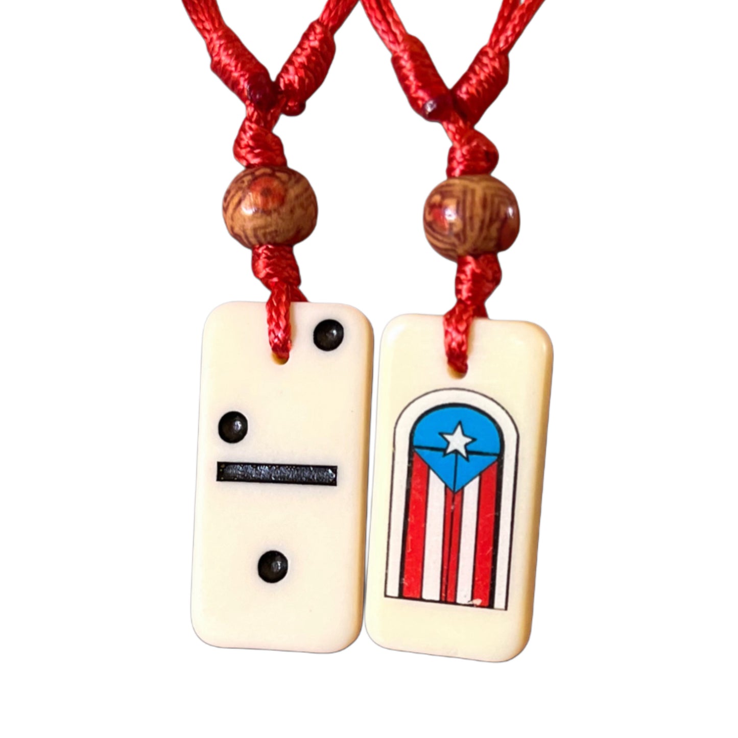 Adjustable Domino Necklace – Puerto Rico Flag Edition
