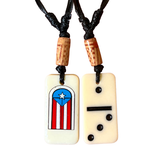 Adjustable Domino Necklace – Puerto Rico Flag Edition